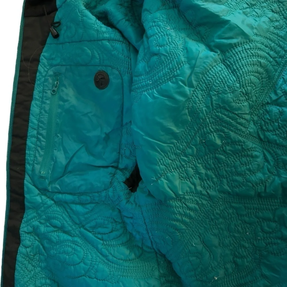 Stoic Welder Lo Softshell Jacket Women’s Sz S/4-6 Black Teal Hoodie Lightweight